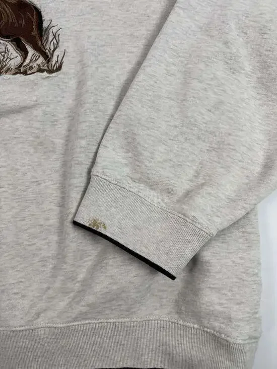 Croft & Barrow Embroidered Deer Wildlife Crewneck Sweatshirt Gray Men's XL - Picture 6 of 10